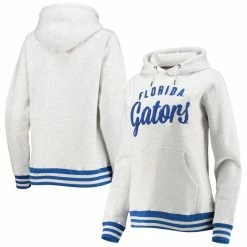 Pressbox Women's Ash Florida Gators Santa Cruz Chenille Pullover Hoodie