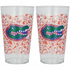 Indigo Falls Florida Gators 24oz. Two-Pack Tritan Floral Tumbler Set