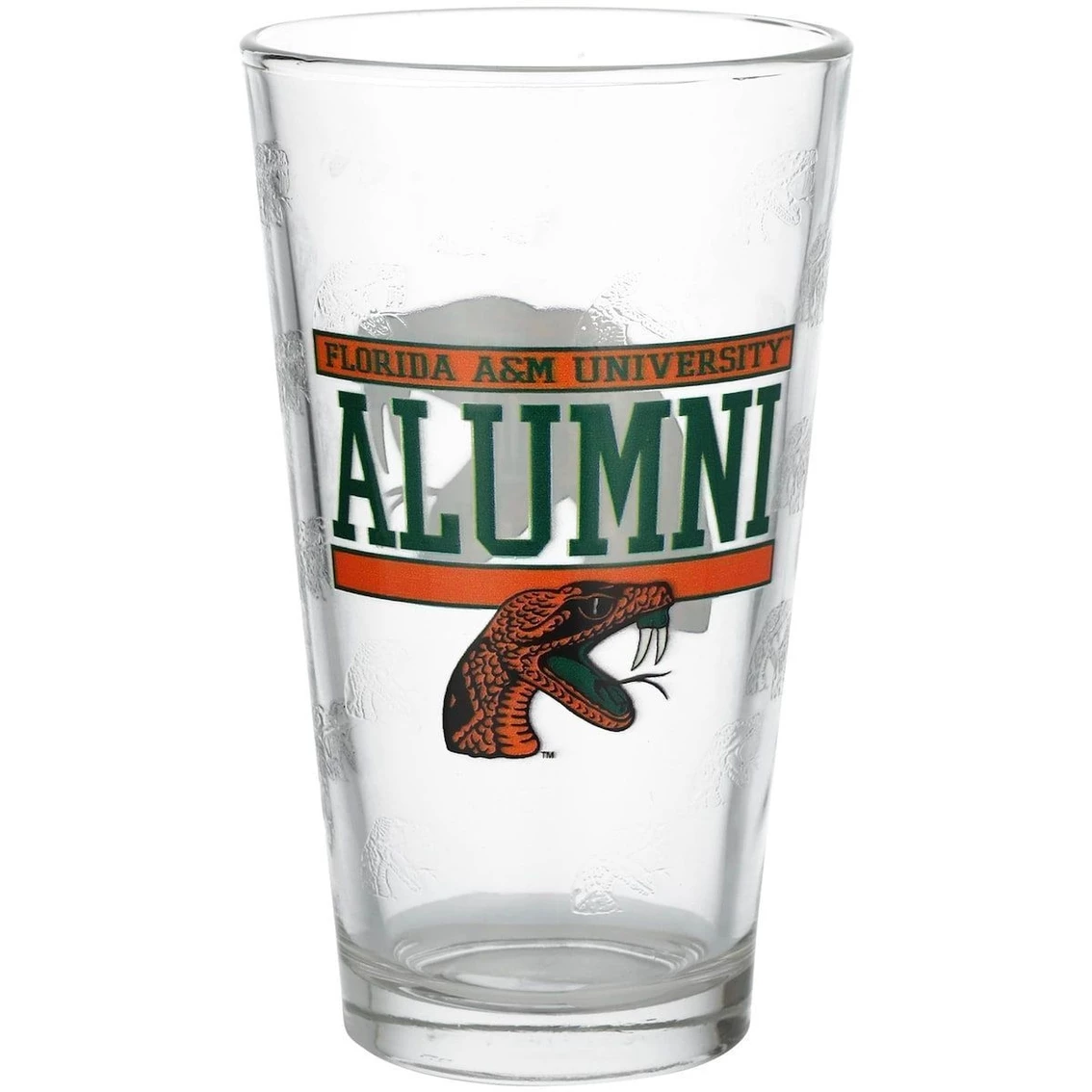 Indigo Falls Florida A&M Rattlers 16oz. Alumni Pint Glass - Image 2