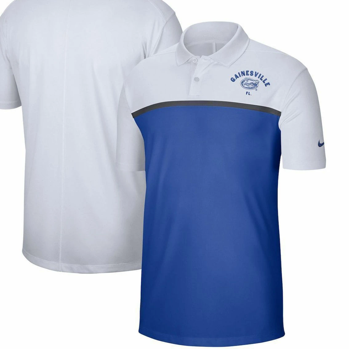 Men's Nike White/Royal Florida Gators Color Block Victory Performance Polo