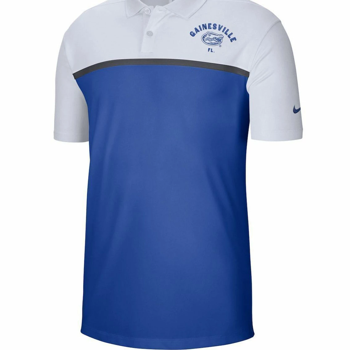 Men's Nike White/Royal Florida Gators Color Block Victory Performance Polo - Image 3