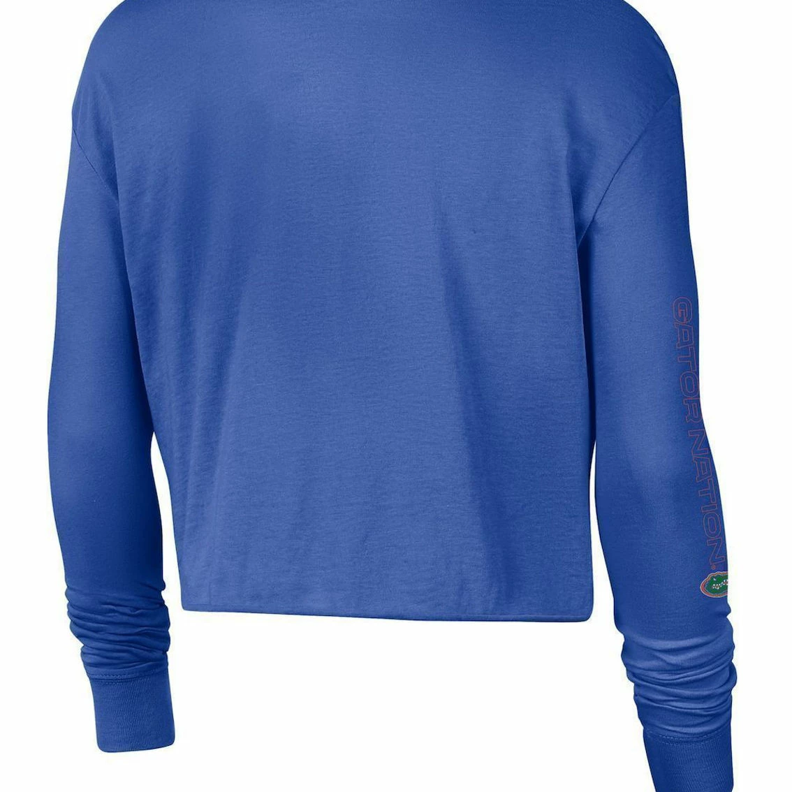 Nike Women's Royal Florida Gators 2-Hit Cropped Long Sleeve T-Shirt - Image 4