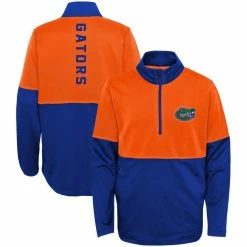 Outerstuff Youth Royal/Orange Florida Gators Quick Snap Spine Print Quarter-Zip Jacket