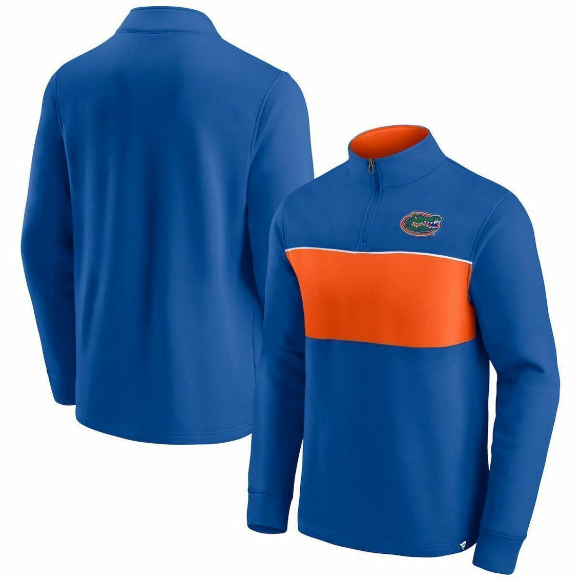 Fanatics Branded Men's Royal/Orange Florida Gators Primary Logo Quarter-Zip Jacket - Image 2