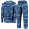Concepts Sport Men's Royal Florida Gators Ugly Sweater Knit Long Sleeve Top And Pant Set