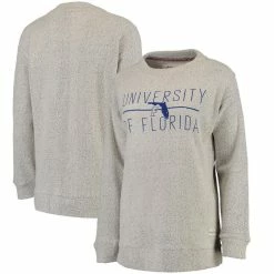 Women's Pressbox Cream Florida Gators Comfy Terry Crew Sweatshirt