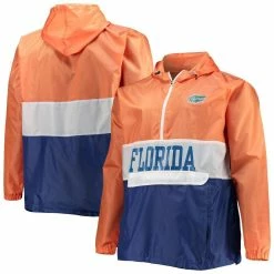 Men's Fanatics Branded Orange/Royal Florida Gators Big & Tall Water-Resistant Half-Zip Hoodie