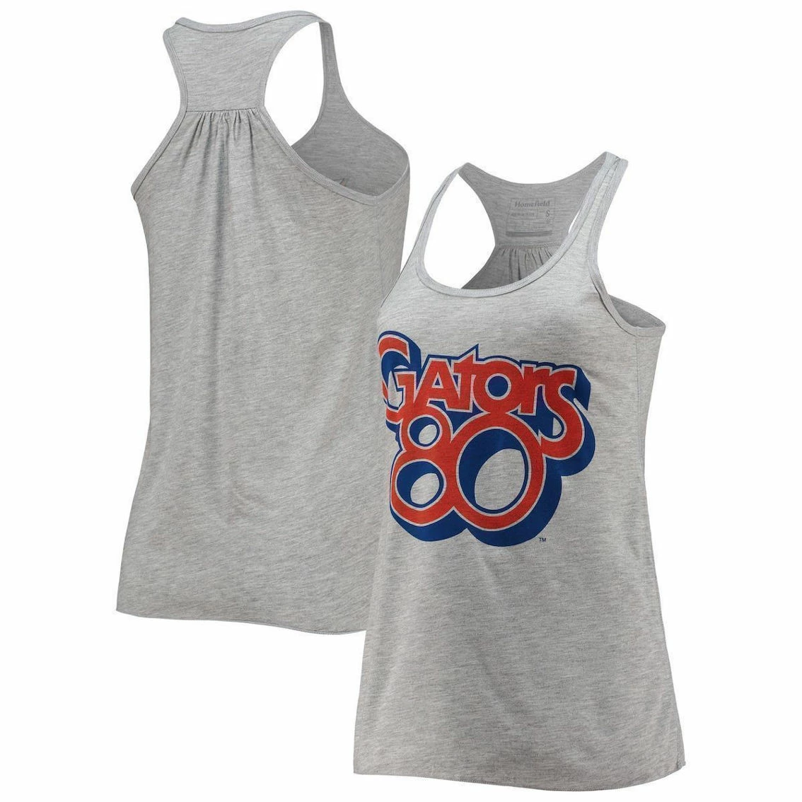 Women's Homefield Heather Gray Florida Gators Vintage Racerback Tank Top