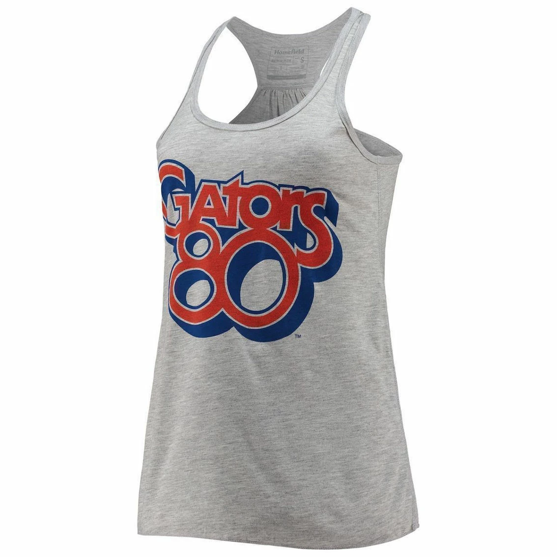 Women's Homefield Heather Gray Florida Gators Vintage Racerback Tank Top - Image 3