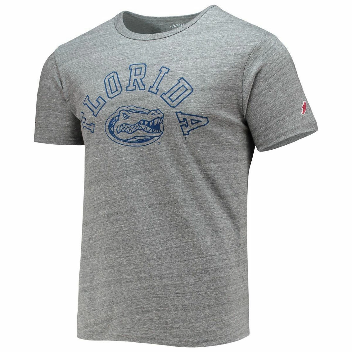 League Collegiate Wear Men's Heathered Gray Florida Gators Tide Seal Nuevo Victory Falls Tri-Blend T-Shirt - Image 3