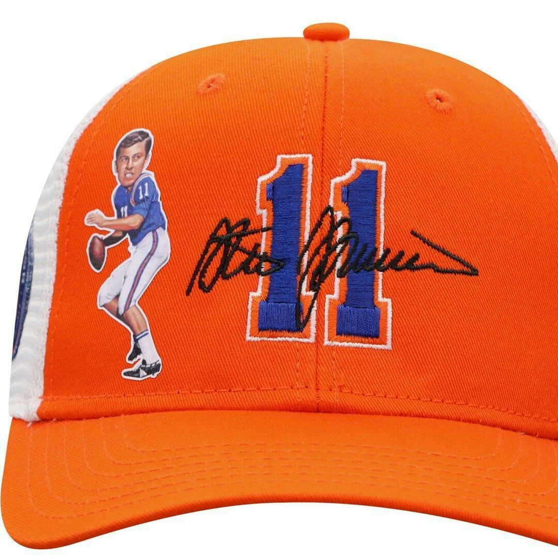 Top Of The World Men's Steve Spurrier Orange/White Florida Gators Ring Of Honor Trucker Snapback Hat - Image 3