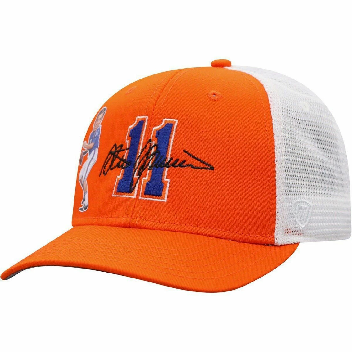 Top Of The World Men's Steve Spurrier Orange/White Florida Gators Ring Of Honor Trucker Snapback Hat - Image 4