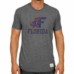 Original Retro Brand Mens Florida Gators Heather Gray Tri-Blend T-Shirt