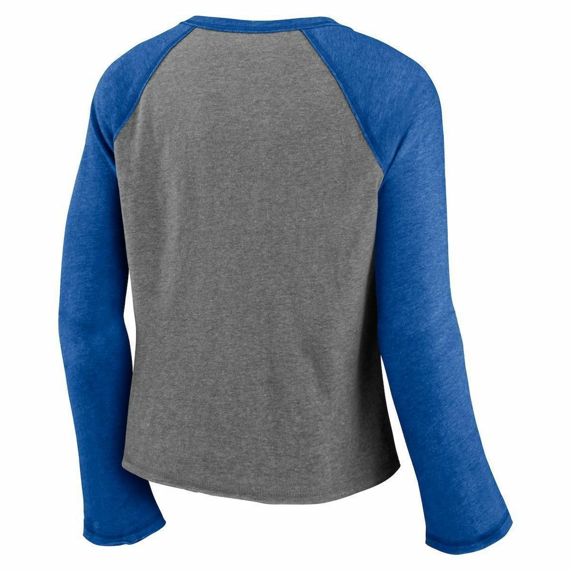 Women's Fanatics Branded Heathered Gray/Heathered Royal Florida Gators Competitive Edge Cropped Raglan Long Sleeve T-Shirt - Image 4