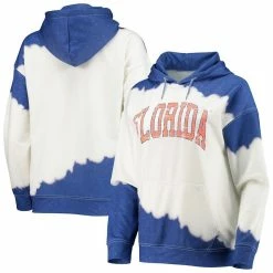 Gameday Couture Women's White/Royal Florida Gators For The Fun Double Dip-Dyed Pullover Hoodie