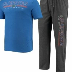 Concepts Sport Men's Heathered Charcoal/Royal Florida Gators Meter T-Shirt & Pants Sleep Set