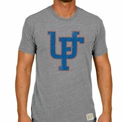 Original Retro Brand Men's Heather Gray Florida Gators Vintage UF Interlock Tri-Blend T-Shirt