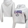 League Collegiate Wear Women's Ash Florida Gators 1636 Cropped Pullover Hoodie