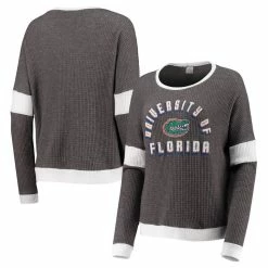 Gameday Couture Women's Gray/White Florida Gators Worth The Hype Color-Blocked Tri-Blend Long Sleeve T-Shirt