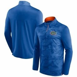 Fanatics Branded Men's Royal Florida Gators Depth Chart Camo Jacquard Quarter-Zip Jacket