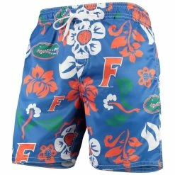 Wes & Willy Men's Royal Florida Gators Floral Volley Swim Trunks