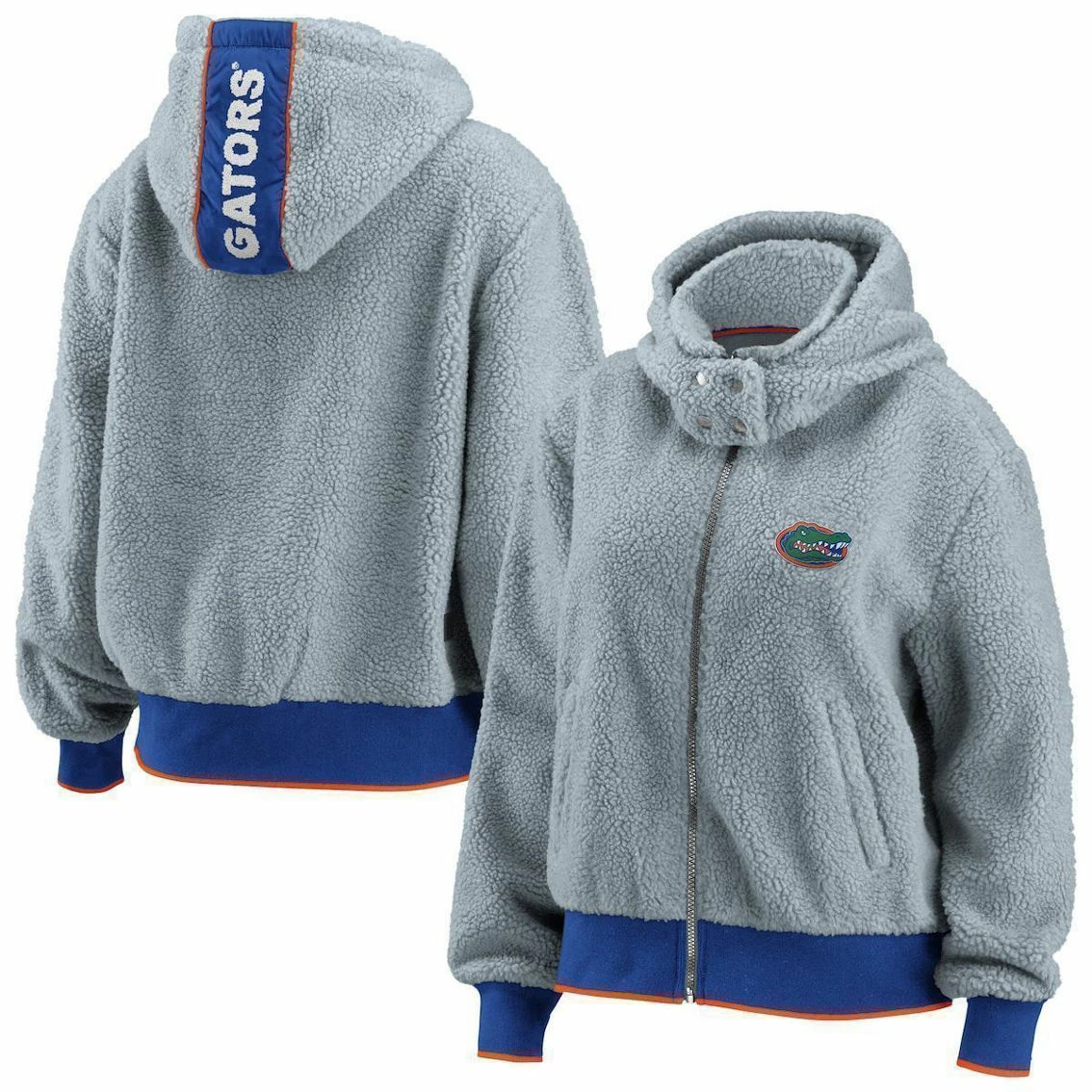 WEAR By Erin Andrews Women's Gray Florida Gators Sherpa Full-Zip Hoodie - Image 2