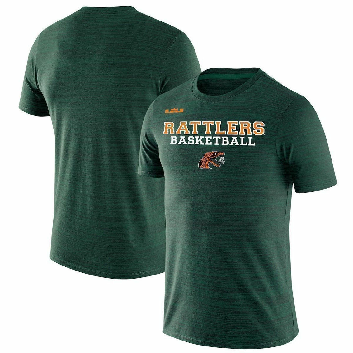 Nike X LeBron James Men's X LeBron James Green Florida A&M Rattlers Velocity Legend T-Shirt - Image 2