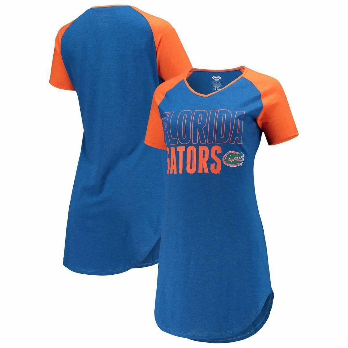 Concepts Sport Women's Royal/Orange Florida Gators Raglan V-Neck Nightshirt - Image 2