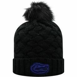 Top Of The World Women's Black Florida Gators Frankie Cuffed Knit Hat With Pom