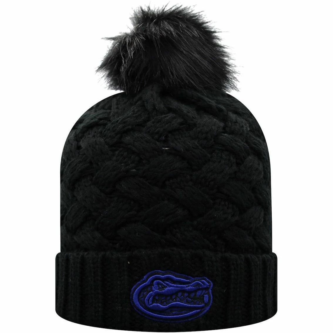 Top Of The World Women's Black Florida Gators Frankie Cuffed Knit Hat With Pom - Image 2
