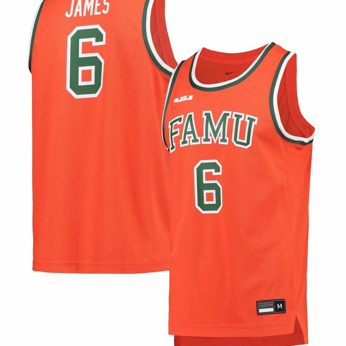 Nike X LeBron James Men's X LeBron James Orange Florida A&M Rattlers Replica Basketball Jersey - Image 2