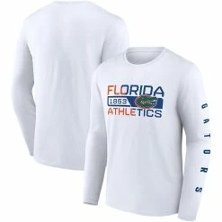 Fanatics Branded Men's White Florida Gators Broad Jump 2-Hit Long Sleeve T-Shirt
