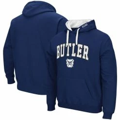 Men's Colosseum Navy Butler Bulldogs Arch & Logo 2.0 Pullover Hoodie