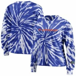 WEAR By Erin Andrews Women's Royal Florida Gators Tie-Dye Long Sleeve T-Shirt