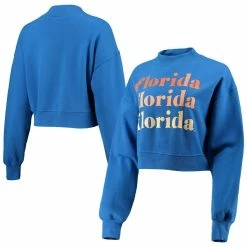 Women's Chicka-d Royal Florida Gators Heavyweight Hailey Cropped Sweatshirt