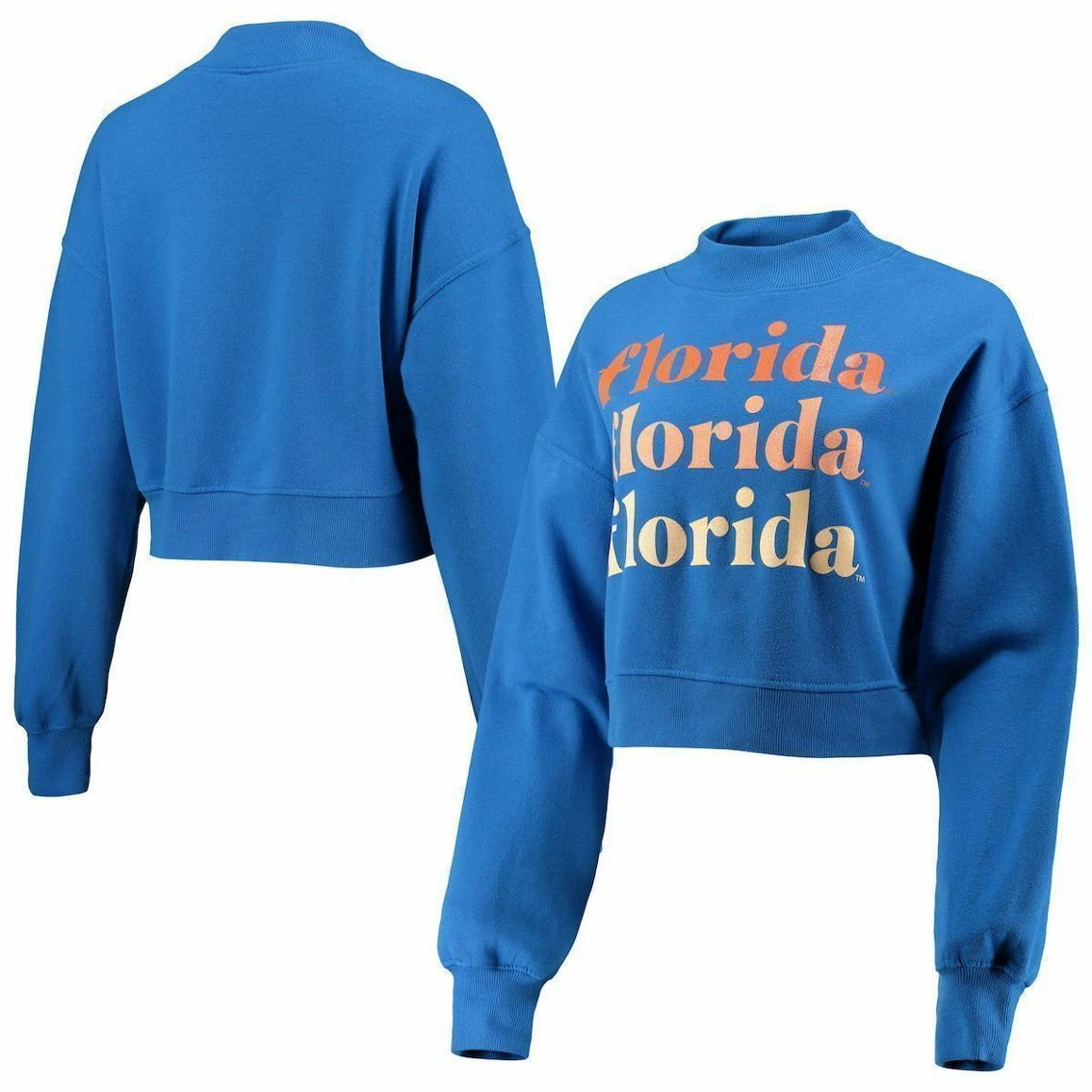 Women's Chicka-d Royal Florida Gators Heavyweight Hailey Cropped Sweatshirt - Image 2