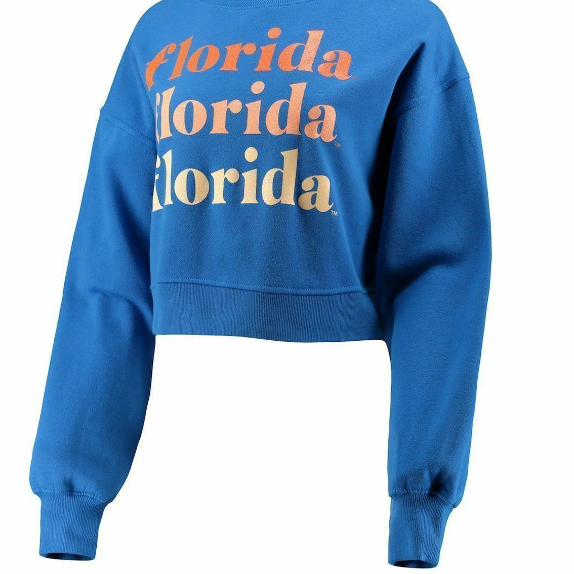 Women's Chicka-d Royal Florida Gators Heavyweight Hailey Cropped Sweatshirt - Image 3