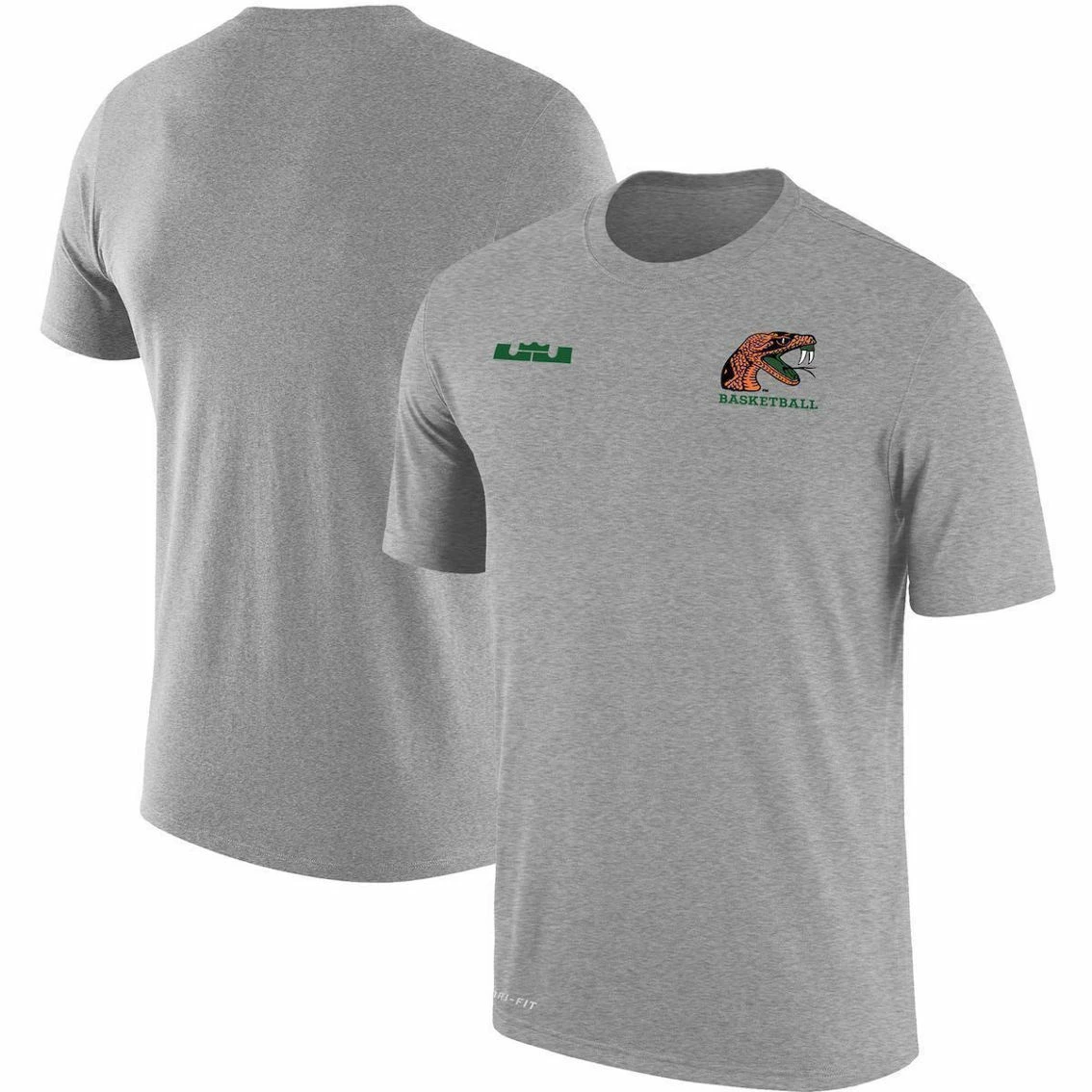 Nike X LeBron James Men's X LeBron James Gray Florida A&M Rattlers Collection Performance T-Shirt