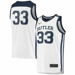 Nike Men's #33 White Butler Bulldogs Replica Basketball Jersey