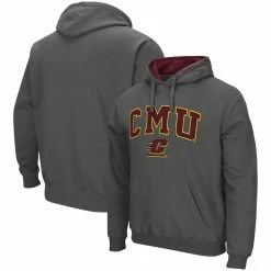 Colosseum Men's Charcoal Cent. Michigan Chippewas Arch And Logo Pullover Hoodie