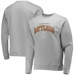 Mitchell & Ness Men's Heathered Gray Florida A&M Rattlers Classic Arch Pullover Sweatshirt