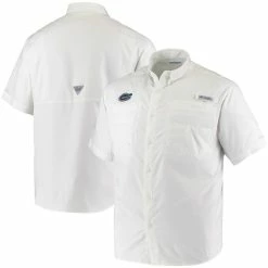 Columbia PFG Men's PFG White Florida Gators Tamiami Omni-Shade Button-Down Shirt