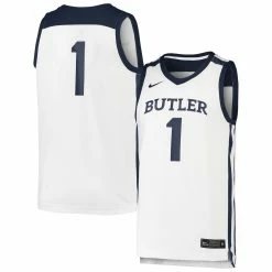 Nike Men's #1 White Butler Bulldogs Team Replica Basketball Jersey