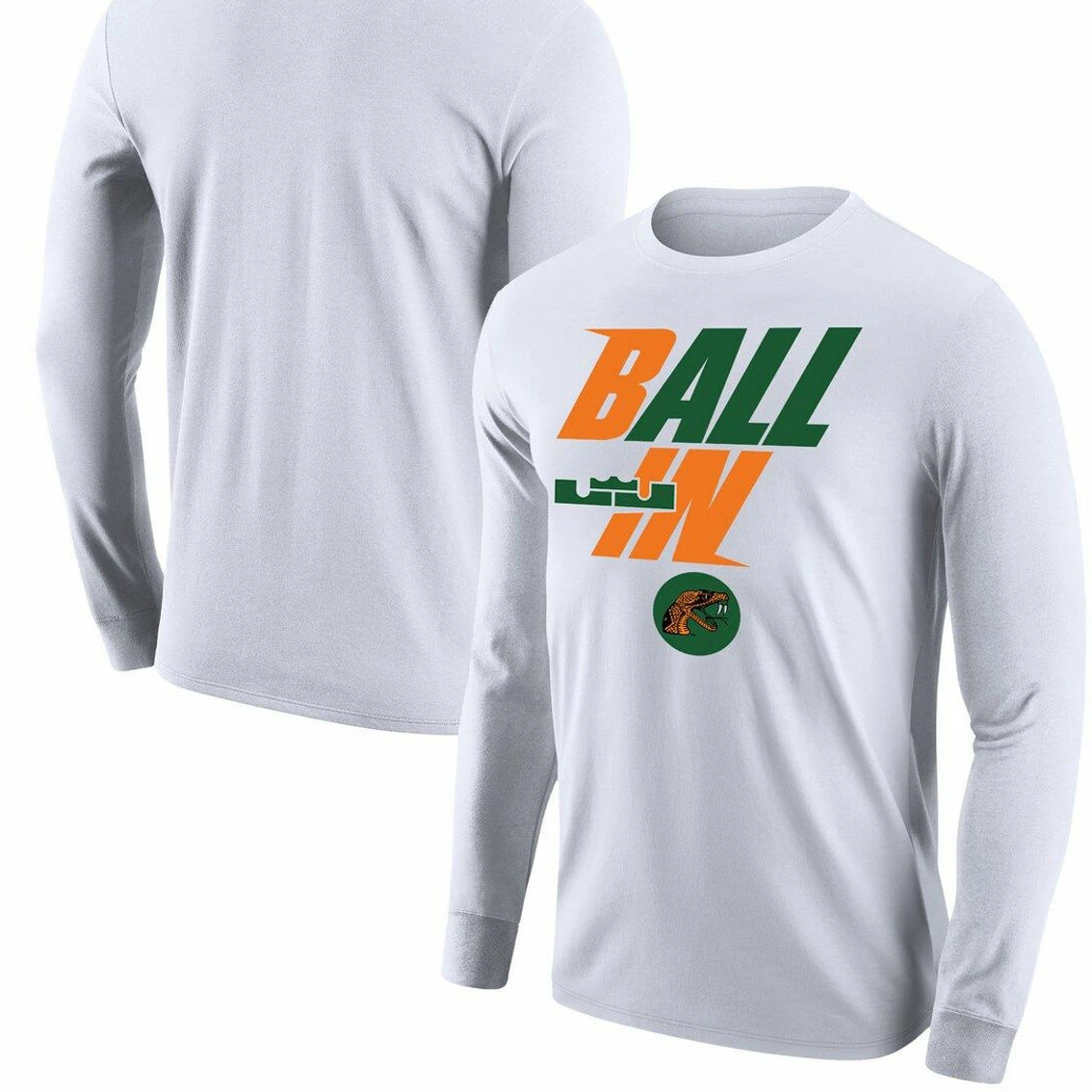 Nike Men's White Florida A&M Rattlers Legend Bench Long Sleeve T-Shirt - Image 2