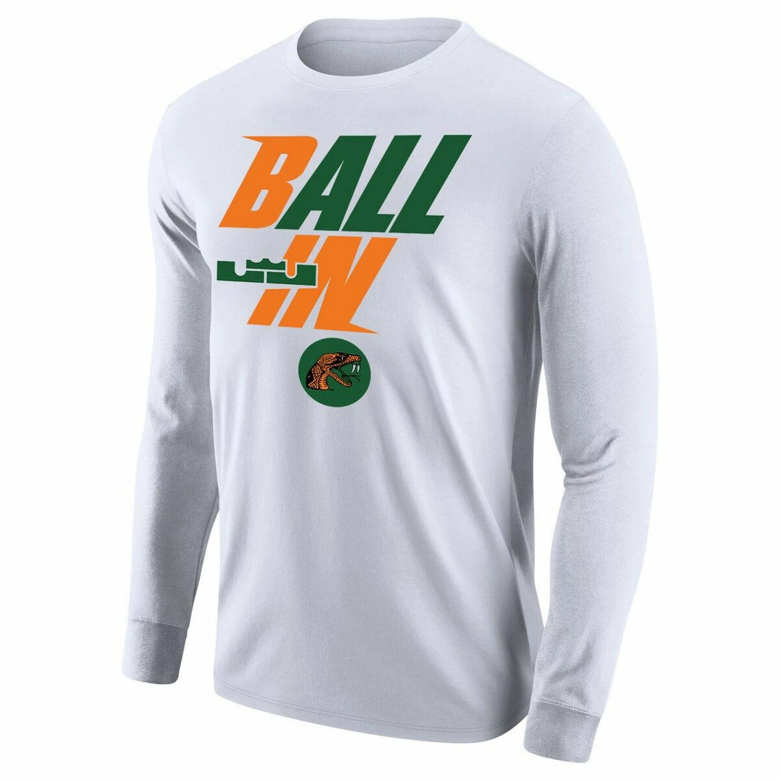 Nike Men's White Florida A&M Rattlers Legend Bench Long Sleeve T-Shirt - Image 3