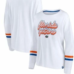 Fanatics Branded Women's White Florida Gators Retro Power Striped Long Sleeve T-Shirt