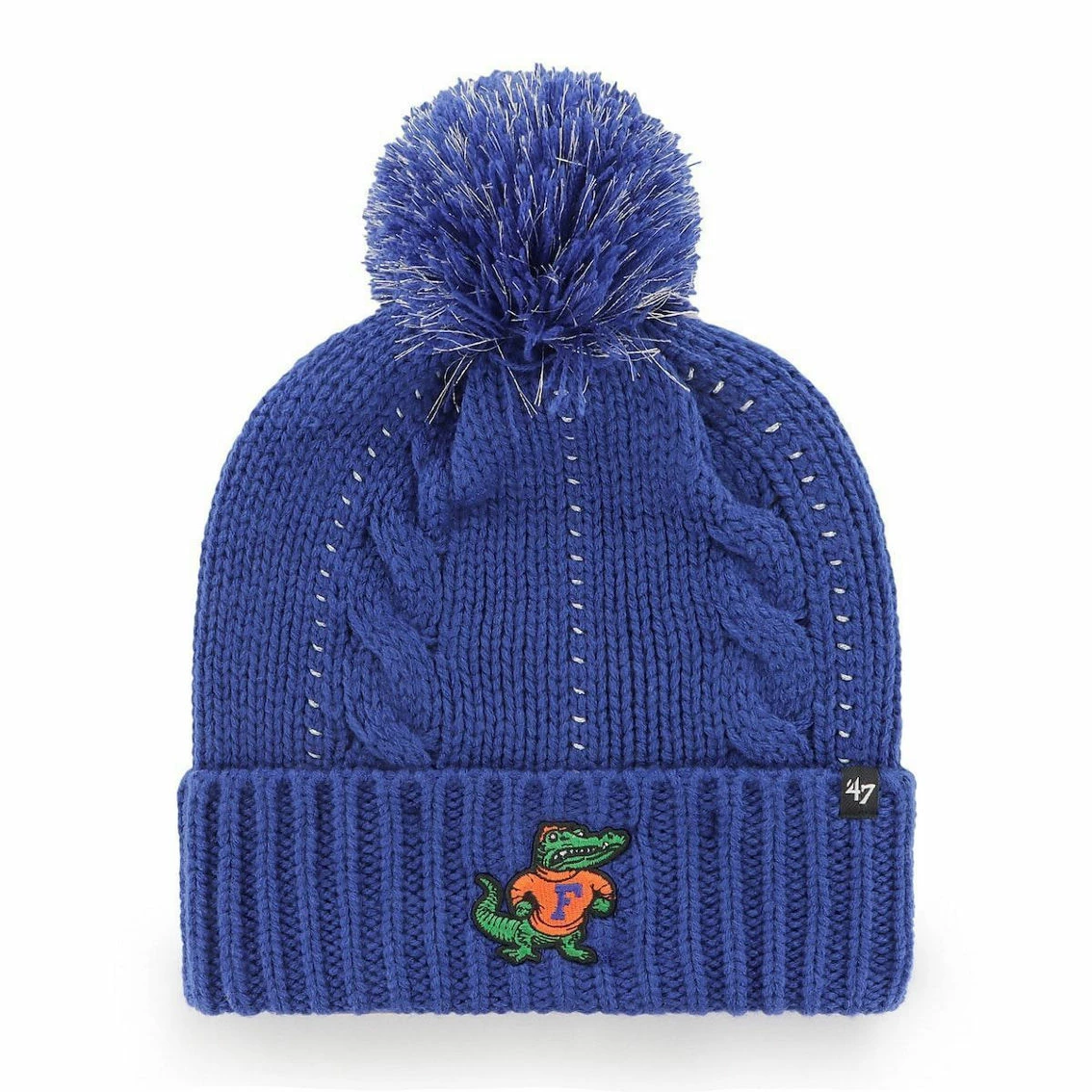 '47 Women's Royal Florida Gators Bauble Cuffed Knit Hat With Pom - Image 2
