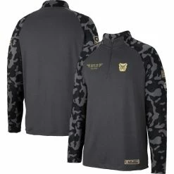 Colosseum Men's Charcoal Butler Bulldogs OHT Military Appreciation Long Range Raglan Quarter-Zip Jacket