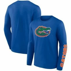 Fanatics Branded Men's Royal Florida Gators Double Time 2-Hit Long Sleeve T-Shirt