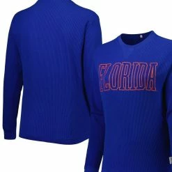 Women's Pressbox Royal Florida Gators Surf Plus Size Southlawn Waffle-Knit Thermal Tri-Blend Long Sleeve T-Shirt